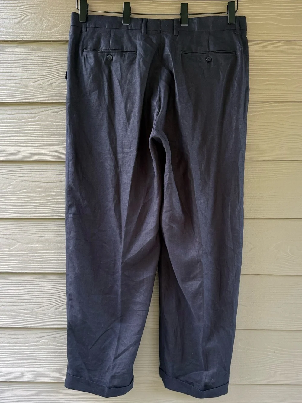 Royal Prestige Men's Black Linen Straight Leg Casual Travel Summer Pants Size 44